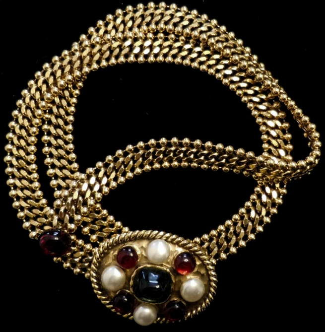 Vintage Chanel Jewelry Gold with Stones