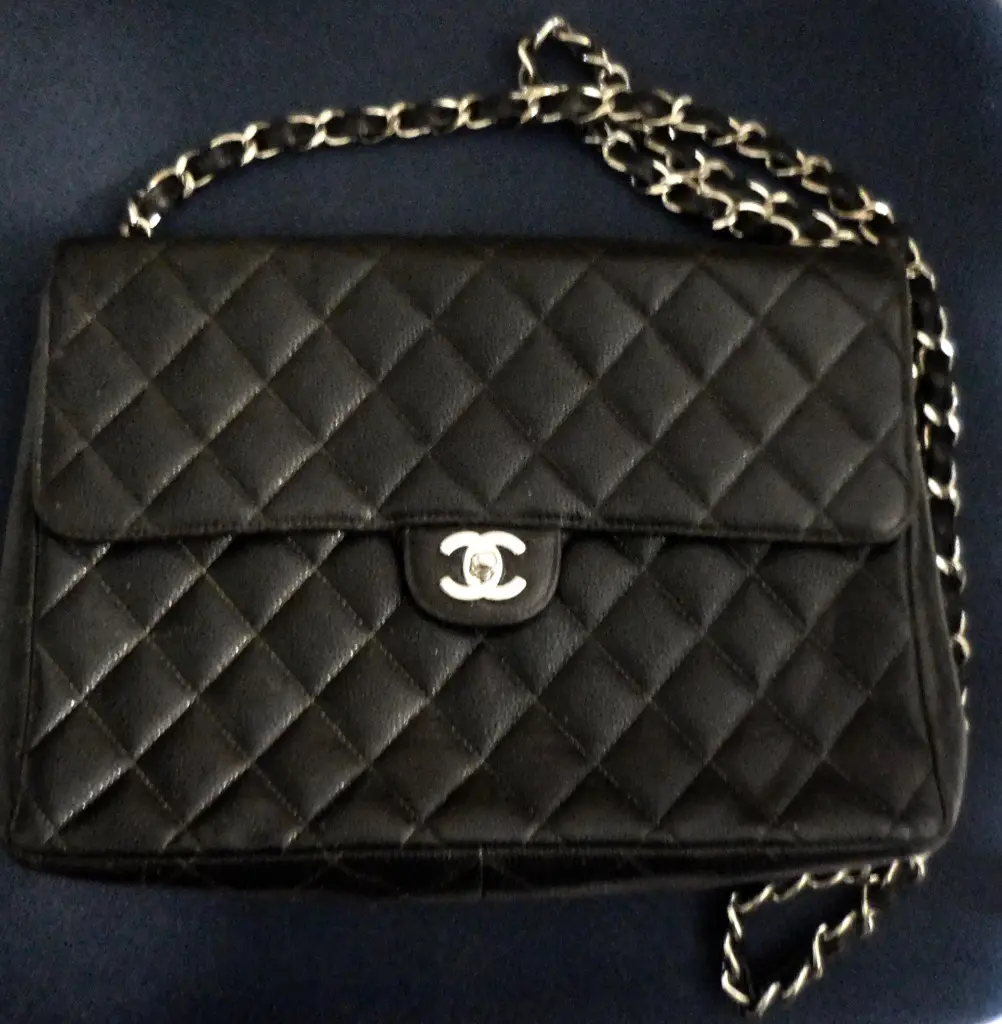 Vintage Black Chanel Handbag Repair by Linda LLC Before