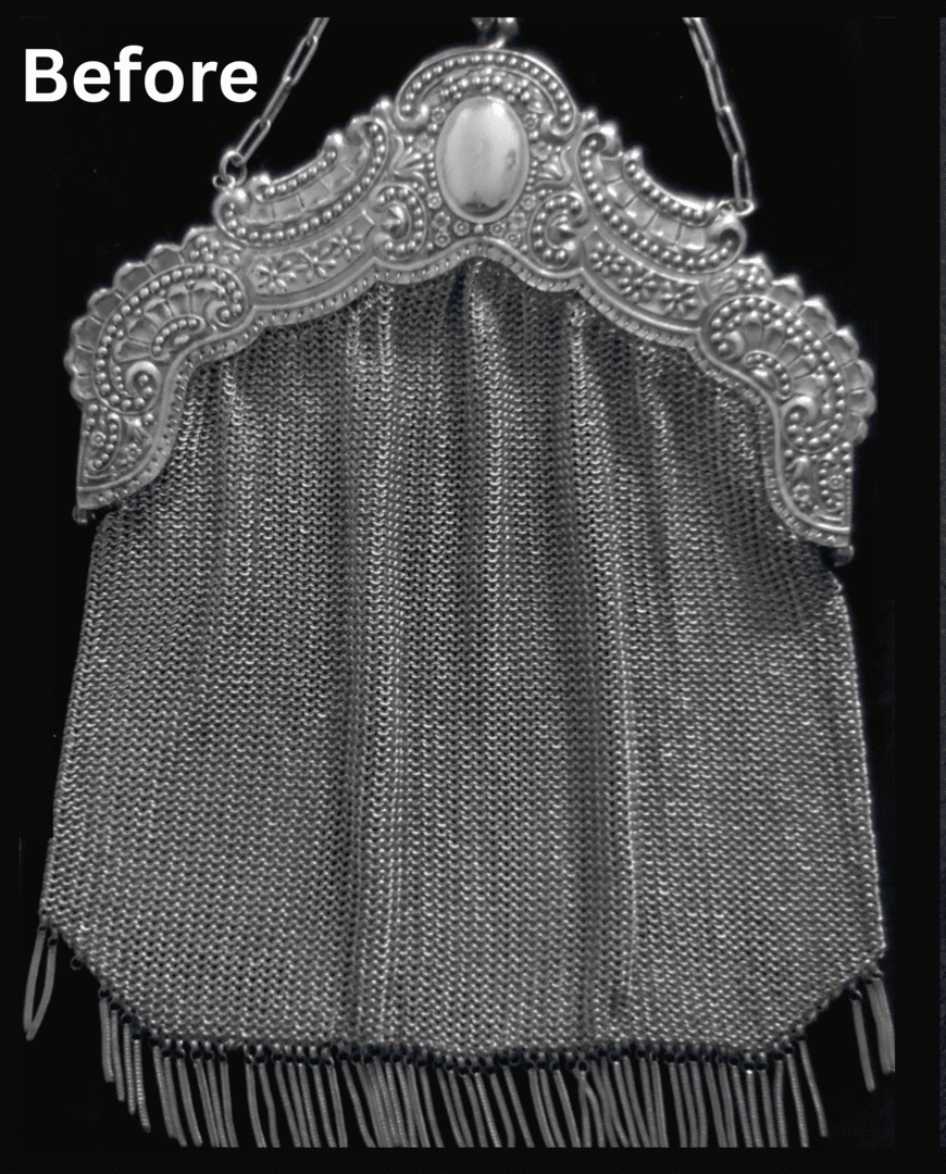 Before Vintage metal purse with ornate clasp.